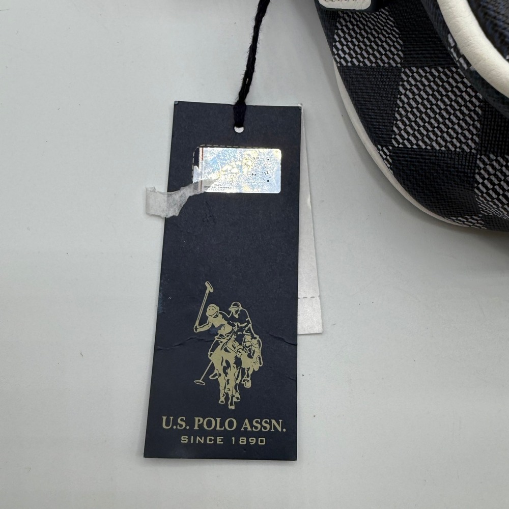 US Polo Assn Crossbody Bag Navy White Plaid Logo Strap Zipper Top New‎ w/ Tags - Picture 8 of 11
